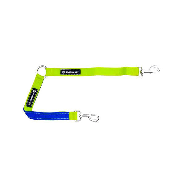 Dog Leash Coupler Splitter - Neon Yellow Royal Blue SportLeash