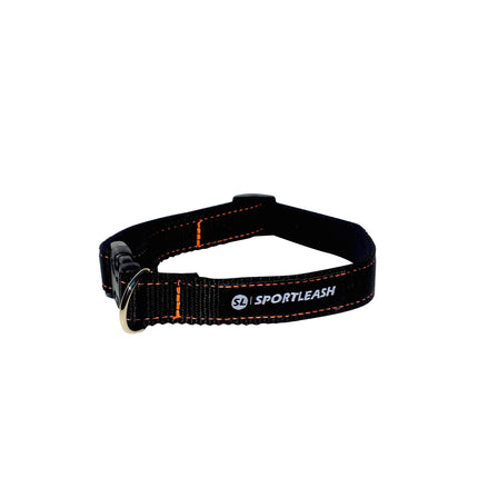 Black Neon Orange Neoprene Dog Collar