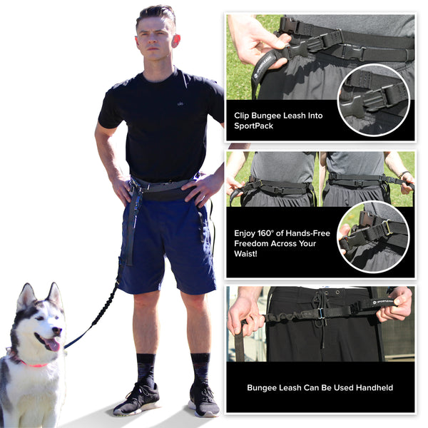 Hands-Free SportPack w/ Detachable Bungee Dog Leash